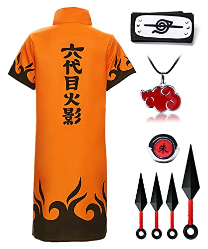 O.AMBW Capa de Akatsuki Itachi Set Disfraz Kakashi Cosplay Naruto Uchiha Itachi Capa de Itachi para Disfraz Cosplay para Fiesta de Hollaween Navidad Unisex Adulto Niños