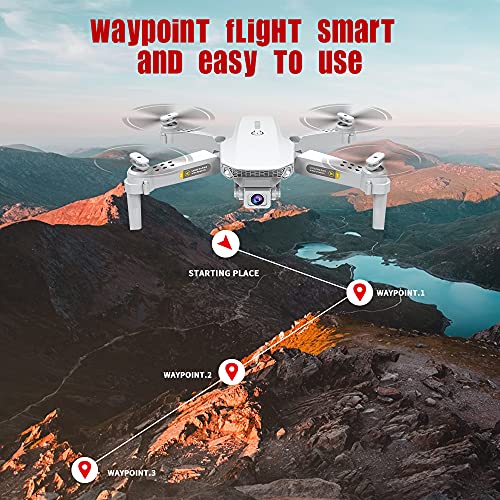 OBEST Drone con Cámara 4K Principiantes, Dual Cámara Posicionamiento de Flujo óptico, Altitude Hold, Vuelo Trayectoria, Modo sin Cabeza, despegue Aterrizaje con un Toque, Foto de Gestos, 2 Batería