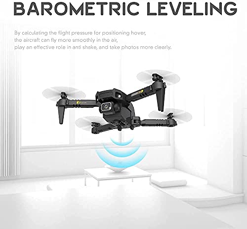 OBEST Mini Drone Plegable con Cámara 4K HD, Dual Cámara Posicionamiento de Flujo óptico Altitude Hold Vuelo de Trayectoria Una Tecla de Regreso/Despegue 3D Flip 2 Baterías Modo sin Cabeza, Negro