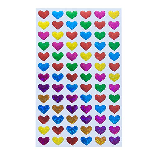 Oblique Unique® 780 pegatinas de corazón con forma de corazón para decoración de regalo, para manualidades, juegos, scrapbooking, decoración con purpurina, multicolor