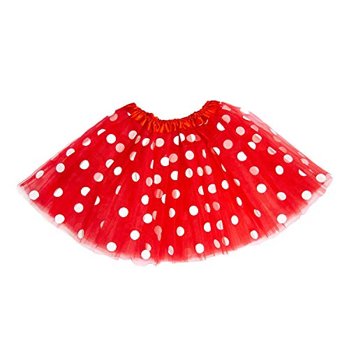 Oblique Unique® Tutú para mujer, falda roja con lunares blancos, accesorio para carnaval, fiesta temática