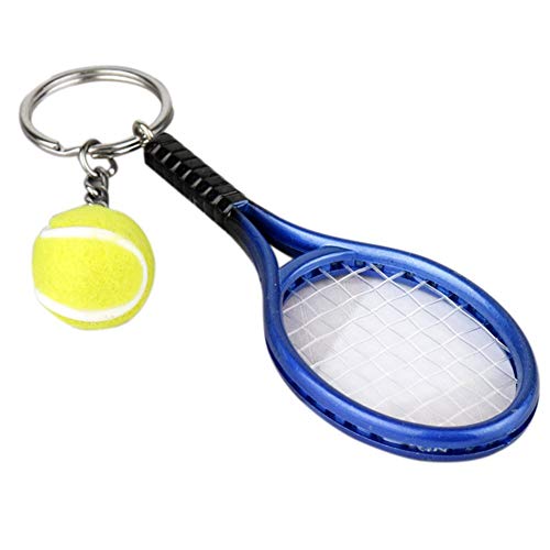 Ogquaton Premium Mini Pelota de Tenis Raqueta Colgante Llavero Llavero Regalo Recuerdos Regalo teléfono Inteligente Armadura de la Armadura Adorno (Rojo) útil