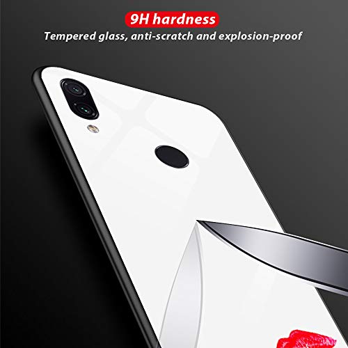 Oihxse Moda Case Compatible para Xiaomi Redmi 6 Funda Vidrio Templado con Cuerda Cordón TPU Silicona Suave Bumper Cover Anti-Choques Anti-Rasguños Cáscara de Cristal Estuche,A11