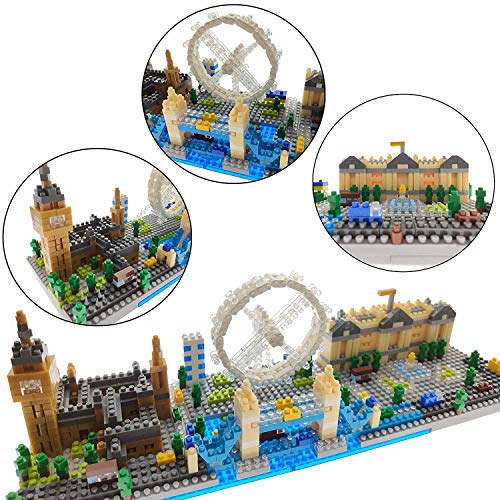 OneNext Londres Skyline Colección Modelo Arquitectura Bloques de construcción 1100pcs Nano Mini Bloques DIY Kit de Juguetes de Bricolaje Regalo para niños y Adultos