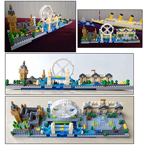 OneNext Londres Skyline Colección Modelo Arquitectura Bloques de construcción 1100pcs Nano Mini Bloques DIY Kit de Juguetes de Bricolaje Regalo para niños y Adultos