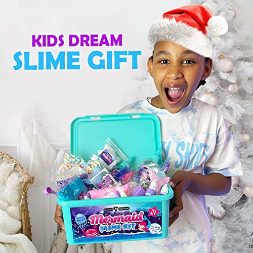 Original Stationery Slime para Niñas - Kit Slime de Sirena de 35 Piezas con Glow in the Dark DIY Accesorios y Purpurina - Slime para Niños Fosforescente - Gran Regalo para Niñas 9-12 Años