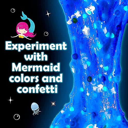 Original Stationery Slime para Niñas - Kit Slime de Sirena de 35 Piezas con Glow in the Dark DIY Accesorios y Purpurina - Slime para Niños Fosforescente - Gran Regalo para Niñas 9-12 Años