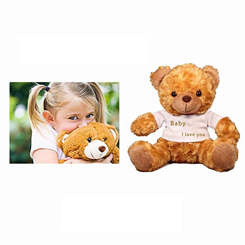 Osito de Peluche Personalizado con Texto Personalizado Personalizado, Peluche de Oso de Peluche de 9,8 ", 3 Colores de Oso de Peluche, 8 Colores de Camiseta