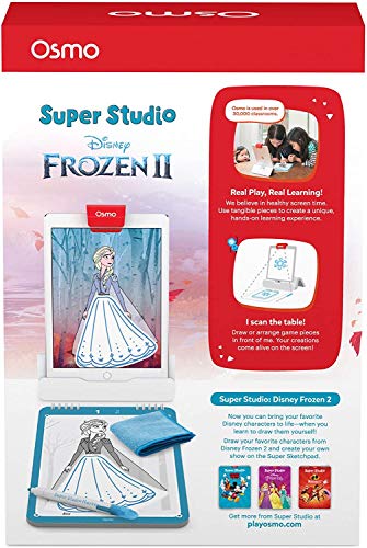 Osmo Starter Ages 5-11 Included Super Studio Disney Frozen 2 Kit de iniciación Edades de 5 – 11 años – Aprende a Dibujar Elsa, Anna, Olaf – (Base de iPad incluida) (Tangible Play, Inc. 0)