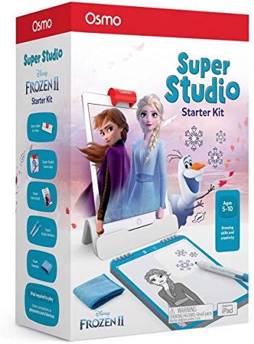 Osmo Starter Ages 5-11 Included Super Studio Disney Frozen 2 Kit de iniciación Edades de 5 – 11 años – Aprende a Dibujar Elsa, Anna, Olaf – (Base de iPad incluida) (Tangible Play, Inc. 0)