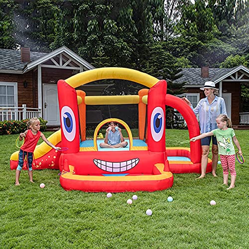 Outdoor Cover Casa de Rebote Inflable, Castillo de Rebote con Piscina de Bolas y Bolsa de Arena, casa de Rebote con soplador, Adecuada para niños al Aire Libre (13 '× 9' × 6 ')