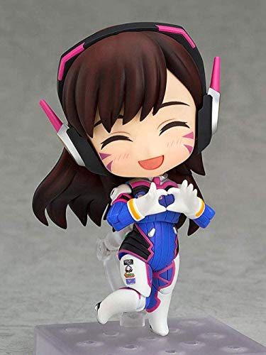 Overwatch D.Va Classic Skin Edition Versión de Dibujos Animados Anime Figura Estatua Estatua Lindo Estilo Adornos Anime Sculpture 10cm PVC Juguete Acción Figura Escultura