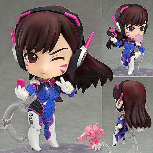 Overwatch D.Va Classic Skin Edition Versión de Dibujos Animados Anime Figura Estatua Estatua Lindo Estilo Adornos Anime Sculpture 10cm PVC Juguete Acción Figura Escultura