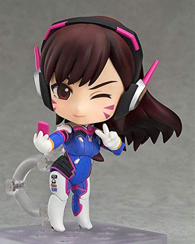 Overwatch D.Va Classic Skin Edition Versión de Dibujos Animados Anime Figura Estatua Estatua Lindo Estilo Adornos Anime Sculpture 10cm PVC Juguete Acción Figura Escultura