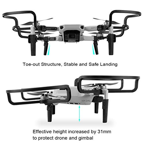 O'woda 2 en 1 Protectores de hélices extraíble + Tren de Aterrizaje Plegables Patas de extensión, Juego de Accesorios de protección para dji Mavic Mini 2 / Mavic Mini / Mini SE (Gris)