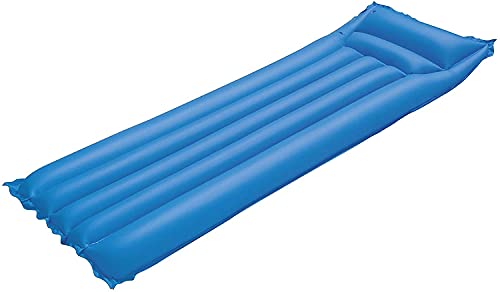 Pack de 2 colchonetas hinchables 183 x 69 cm, colchoneta Inflable Verano, Hamaca Flotante, colchón, Tumbona Inflable, Flotador con reposacabezas para Playa y Piscinas (Azul y Rosa)