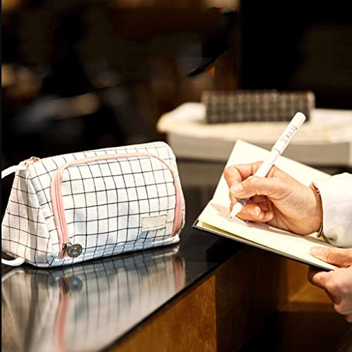 Papelería La caja de lápiz de gran capacidad de almacenamiento de bolsa de mano rotulador lápiz bolsa de escritorio bolso de escuela de los cosméticos de la oficina del bolso titular de la pluma Dispe