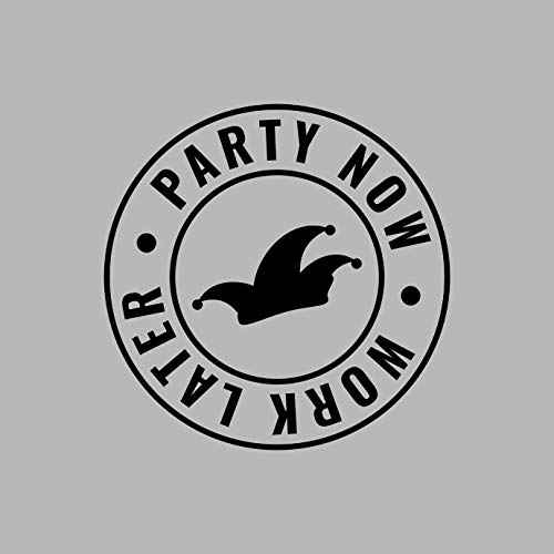 Party Now – Work Later – Disfraz de carnaval – Camiseta de KaterLikoli gris claro XL