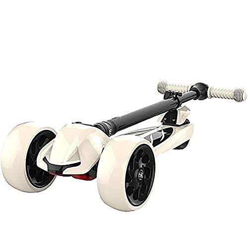 Patinete Scooter Barras de motos, Scooter adultos, Vespa ruedas, plegables Kick for niños pequeños, Kick amortiguadora de golpes con el manillar ajustable y con luz Pu Rueda, 220 libras de capacidad,