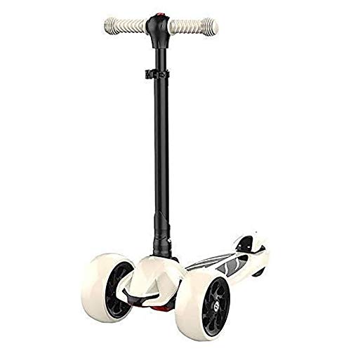 Patinete Scooter Barras de motos, Scooter adultos, Vespa ruedas, plegables Kick for niños pequeños, Kick amortiguadora de golpes con el manillar ajustable y con luz Pu Rueda, 220 libras de capacidad,