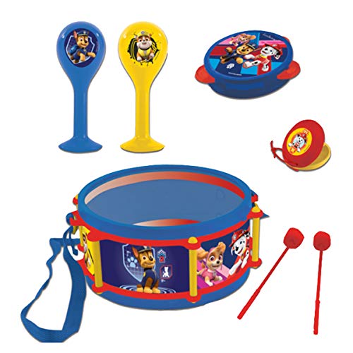 Patrulla Canina Chase Marshall Juguete Musical, Conjunto de 7 instrumentos Musicales, 7 instrumentos (Tambor, Maracas, Castañeta, Armónica, Grabadora, Trompeta, Pandereta), juguete conveniente para