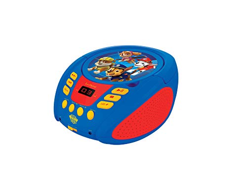 Patrulla Canina-RCD108PA Patrulla Canina Paw Patrol Lector de CD portátil, entrada para micrófono, AUX IN, AC o funciona con batería, Azul/Rojo, color (Lexibook Rcd108Pa)