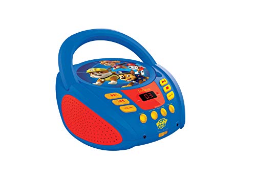 Patrulla Canina-RCD108PA Patrulla Canina Paw Patrol Lector de CD portátil, entrada para micrófono, AUX IN, AC o funciona con batería, Azul/Rojo, color (Lexibook Rcd108Pa)