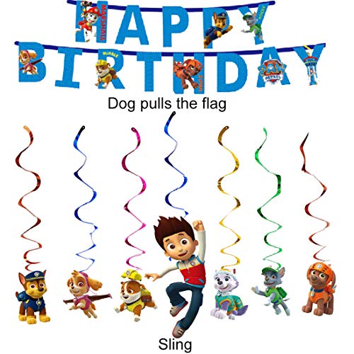 Paw Dog Patrol Party Supplies Paw Dog Patrol Tema Globo de Látex Paw Dog Patrol Colgando remolinos decoraciones de la Patrulla de la Canina