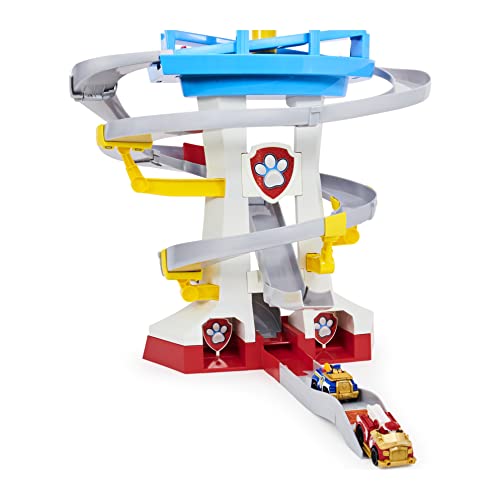 PAW PATROL Playset with Vehicles, Scale True Metal Adventure Bay Rescue Way-Juego con 2 vehículos exclusivos, Escala 1:55 (Spin Master PAWP-309537)