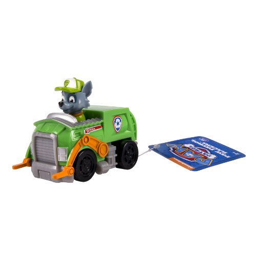 Paw Patrol - Racers - Rocky - Mini Vehículo al Rescate La Patrulla Canina - Medidas 6.4x9.5x7.6 cm