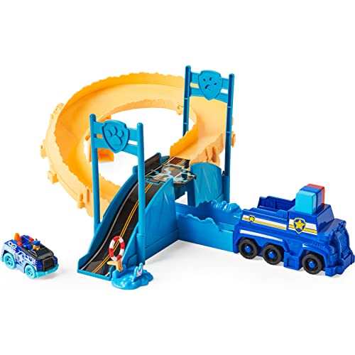 PAW PATROL with Die-Cast Vehicle, Scale True Metal Rescue Track Set con Exclusivo vehículo Chase a presión, Escala 1:55 (Spin Master PAWP-362143)