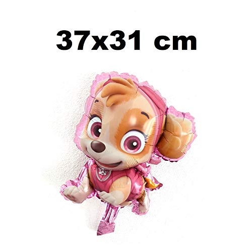 Paw Patrol XXL Globo Set Happy Birthday Banner + Número 1 2 3 4 5 6 7 8 9 Globo Perro Cumpleaños Infantil Decoración Fiesta Marshall Skye Rubble Chase (Número 4)