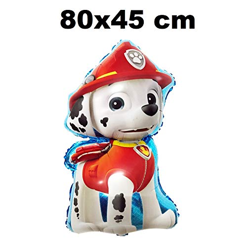 Paw Patrol XXL Globo Set Happy Birthday Banner + Número 1 2 3 4 5 6 7 8 9 Globo Perro Cumpleaños Infantil Decoración Fiesta Marshall Skye Rubble Chase (Número 4)