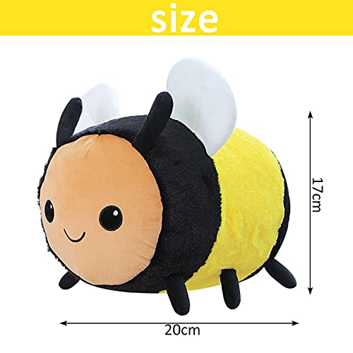 Peluche de Abeja Súper Suave, Peluche de Abeja Lindo Muñeco, Lindo Animal de Peluche Abeja Juguete, Peluche Suave Almohada de Felpa de Abeja Amarilla para Regalos de Niños(20cm)