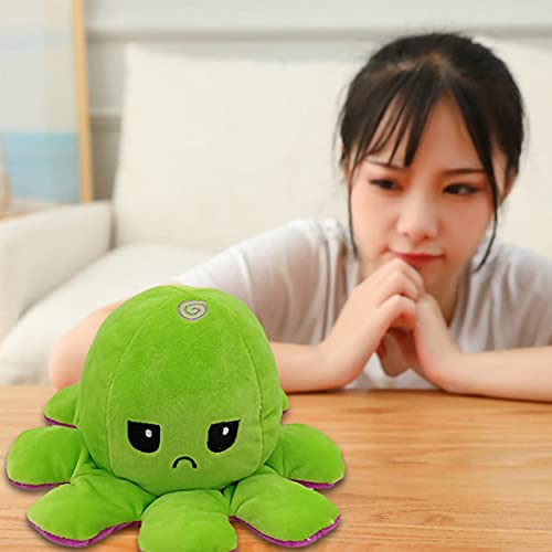 Peluche de pulpo reversible para niños y adultos, con emoción de pulpo, suave, juguete creativo para niños