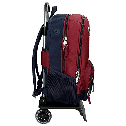 Pepe Jeans Andy Mochila Doble Compartimento con Carro Rojo 31x46x15 cms Poliéster 22.82L