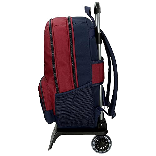 Pepe Jeans Andy Mochila Doble Compartimento con Carro Rojo 31x46x15 cms Poliéster 22.82L