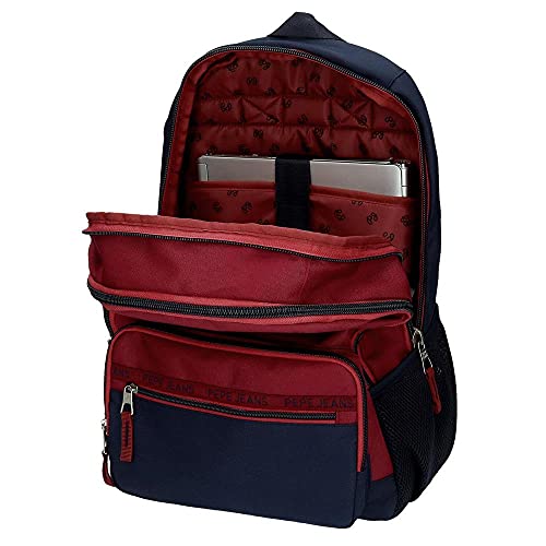 Pepe Jeans Andy Mochila Doble Compartimento con Carro Rojo 31x46x15 cms Poliéster 22.82L