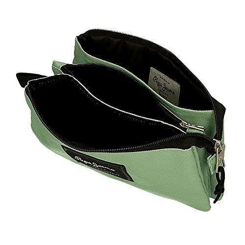 Pepe Jeans Aris Estuche Triple Verde 22x12x5 cms Poliéster