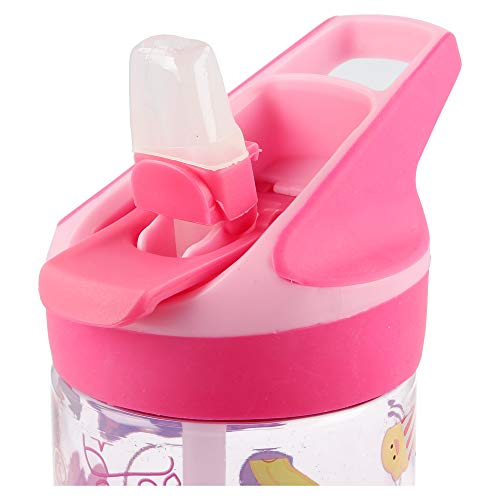 Peppa Pig | Botella de Tritan Reutilizable para Niños | Cantimplora Reusable con Sistema Antigoteo y Pajita de Silicona - Facil Apertura con botón - Sin BPA - Capacidad: 620 ml