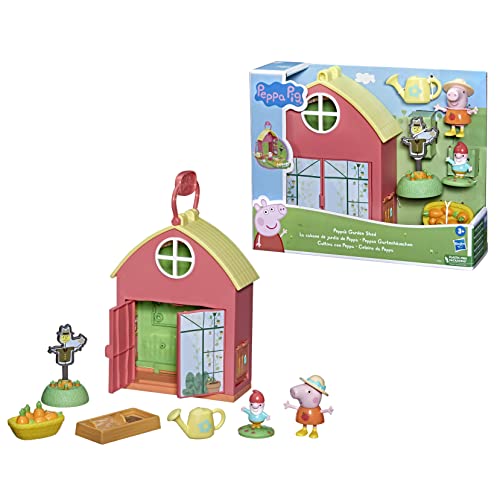 Peppa Pig Peppa's Adventures Peppas - Casita de jardín (1 Personaje, 5 Accesorios, con asa de Transporte, Apto para Mayores de 3 años)