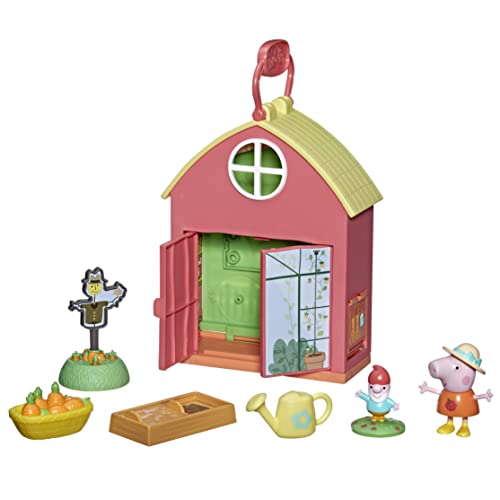 Peppa Pig Peppa's Adventures Peppas - Casita de jardín (1 Personaje, 5 Accesorios, con asa de Transporte, Apto para Mayores de 3 años)