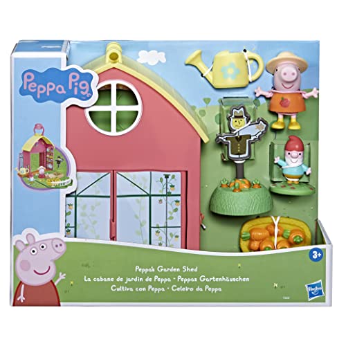 Peppa Pig Peppa's Adventures Peppas - Casita de jardín (1 Personaje, 5 Accesorios, con asa de Transporte, Apto para Mayores de 3 años)