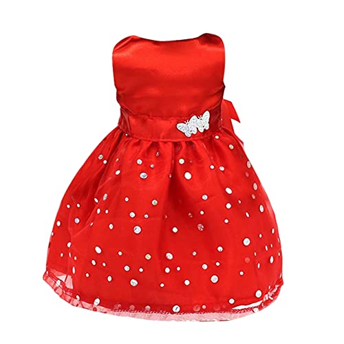 Pequeña Ropa de muñeca Ropa sin Mangas Fiesta Vestido de Fiesta de Chicas Ropa Princesa Disfraz para 18 Pulgadas muñecas Rojas