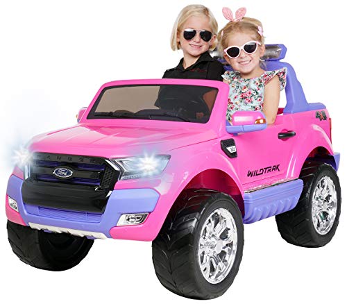 PEQUENENES Coche ELÉCTRICO para NIÑOS Ford Ranger 2018 2X12V 4X4 Motores 45 W, Color Rosa