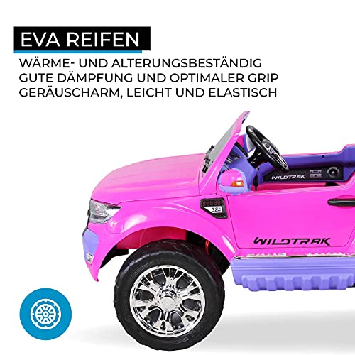 PEQUENENES Coche ELÉCTRICO para NIÑOS Ford Ranger 2018 2X12V 4X4 Motores 45 W, Color Rosa