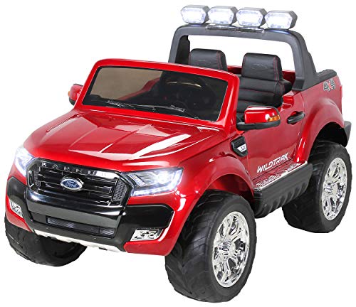 PEQUENENES Coche ELÉCTRICO para NIÑOS Ford Ranger 2018 2X12V 4X4 Rojo Metalizado