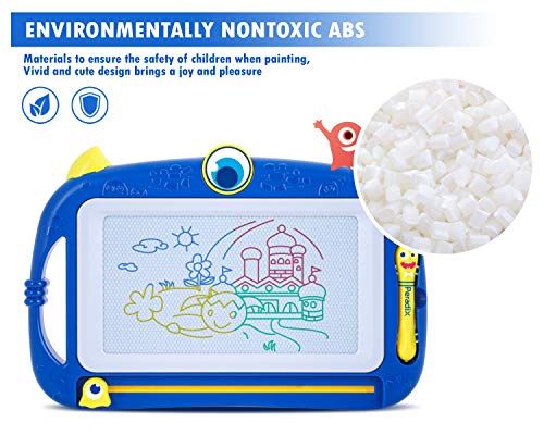 Peradix Pizarra Magnética Infantil, Colorido Borrable Tablero de Dibujo Magnético de Garabatos, Pizarras Magneticas Infantiles, Juguetes para Niños Infantiles (Azul)