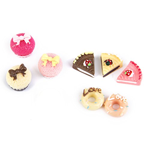 perfeclan 8pcs Dollhouse Miniatura Panadería Tienda Cocina Comida Pastel Donuts Cupcake 1:12