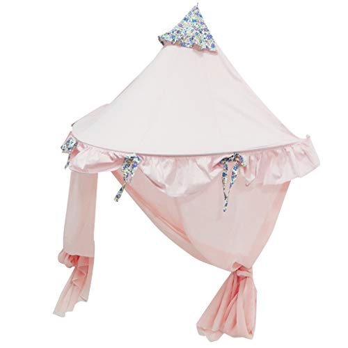 perfeclan Cama para Niños con Dosel De Bowknot con Mosquitero Y Tienda para Colgar - S - Rosa